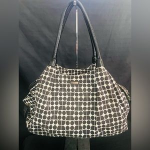 Kate Spade ♠️ Canvas Nylon Black and White Large Tote Diaper Bag